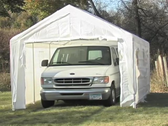10x20' Hercules Snow Load Canopy Shelter / Garage White  - image 8 from the video